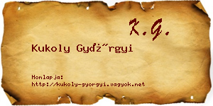 Kukoly Györgyi névjegykártya